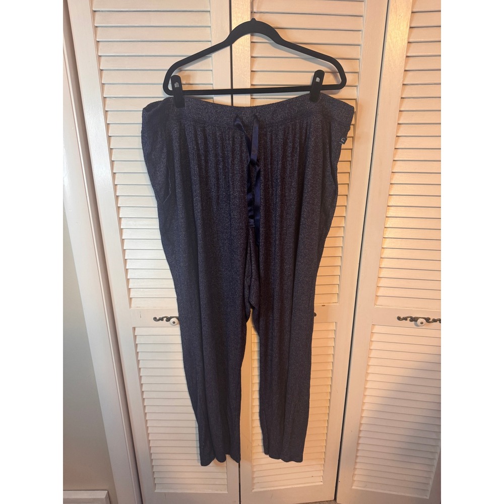 CACIQUE Plus‎ Size Womens Navy Heathered Drawstring PJ Pant SZ 30